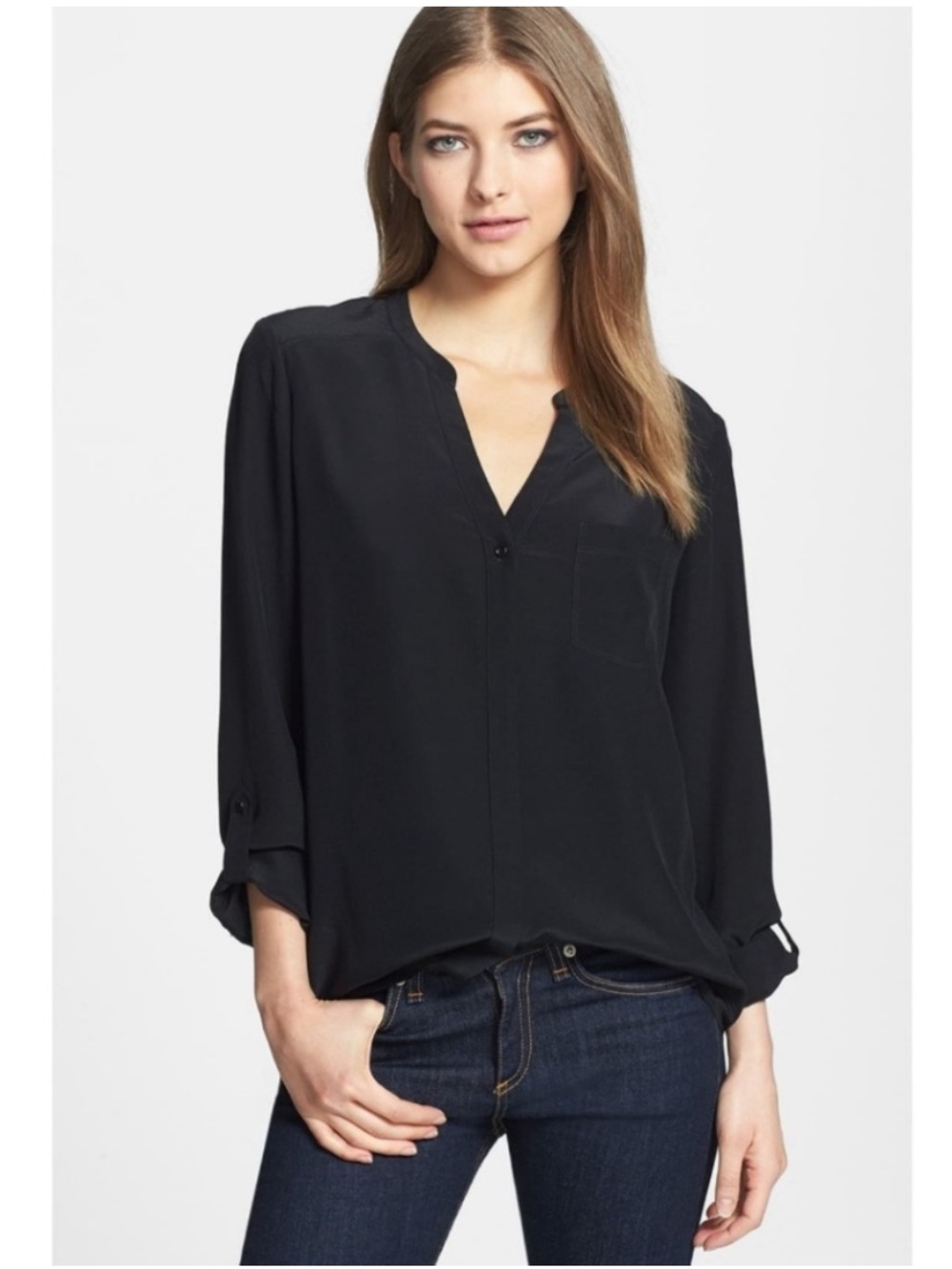 Trouvé 100% Silk Button Down Blouse